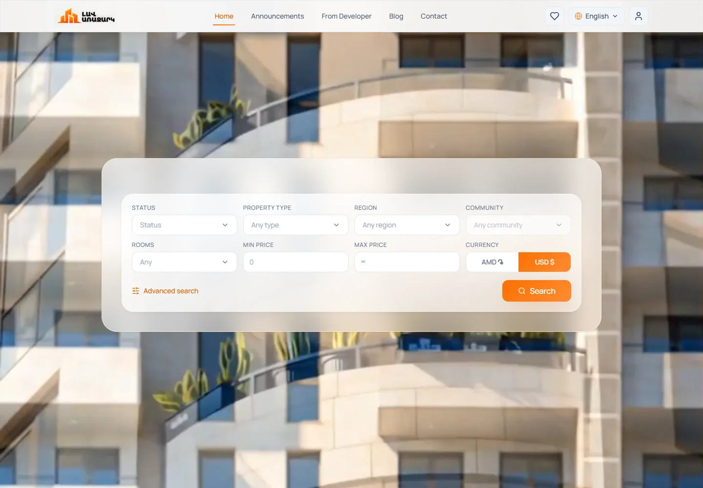 Lav Arajark property search homepage